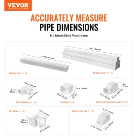 Mini Split Line Set -dækning 76,2 mm W 3110mm L, PVC Dekorativ