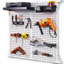 Pegboard Wall Organizer 32" x 32", 330LBS Loading Garage Metal Pegboard Organizer Wall Mount, 25PCS Tool Storage Kit with 2 Peg