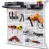 Pegboard Wall Organizer 32" x 32", 330LBS Loading Garage Metal Pegboard Organizer Wall Mount, 25PCS Tool Storage Kit with 2 Peg