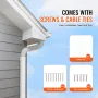 Mini Split Line Set Cover 76.2mm W 2270mm L, PVC Decorative Pipe Line Cover For Air Conditioner with 2 Straight Ducts & Full Com