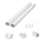 Mini Split Line Set Cover 76.2mm W 2270mm L, PVC Decorative Pipe Line Cover For Air Conditioner with 2 Straight Ducts & Full Com