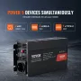 Pure Sine Wave Inverter, 1000 Watt, DC 12V to AC 230V Power Inverter with 2 AC Outlets 2 USB Port 1 Type-C Port, Remote Control 