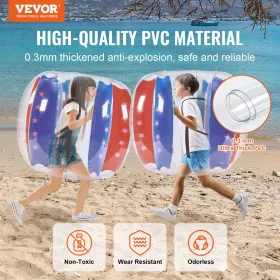 Inflatable Bumper Balls 2-Pack, 4FT/1.2M Body Sumo Zorb Balls for Kids & Teens, Durable PVC Human Hamster Bubble Balls for