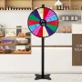24 inch Spinning Prize Wheel, 14 Slots Spinning Wheel, Roulette Wheel with a Dry Erase and 2 Markers, Tabletop or Floor Standing