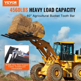 Clamp on Debris Forks to 60" Bucket, 4560 lbs Capacity Heavy Duty Clamp on Pallet Forks Bucket Attachments, Fit for Loader