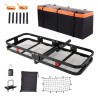 Hitch Cargo Carrier, 60 x 24 x 6 i foldet trailer Hitch Montered Steel Cargo Basket, 500lb Bagage Carrier Rack med