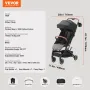 Standard Baby Infant Stroller, Toddler Stroller with 95°-175° Adjustable Backrest & & 0/90°Adjustable Footrest & One-click Foldi