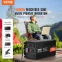 Modified Sine Wave Inverter, 5000W, DC 12V to AC 230V Power Inverter with 2 AC Outlets 2 USB Port 1 Type-C Port, LCD Display and