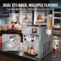 Commercial Ice Cream Machine, 21 QT/H Yield, 1800W 3-Flavor Countertop Soft Serve Ice Cream Maker, 2 x 4L Hopper 2 x 1.8L Cylind