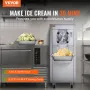 Commercial Ice Cream Machine, 18 L/H Yield, 1600W Single Flavor Hard Serve Ice Cream Maker with Wheels, 6L Stainless Steel Cylin