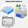 15L Ultrasonic Cleaner Machine Rustfrit stål Ultrasonic