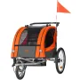 Bike Trailer for Toddlers, Kids, Double Seat, 88 lbs Load, 2-In-1 Canopy Carrier Converts to Stroller, Tow Behind Foldable Child