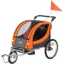 Bike Trailer for Toddlers, Kids, Double Seat, 88 lbs Load, 2-In-1 Canopy Carrier Converts to Stroller, Tow Behind Foldable Child