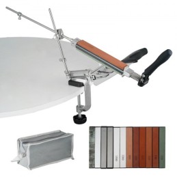 Knife Slibener Kit, 360â ° Rotation Flip Fixed Angle Knife Slibning System med 12 WHETSTONES 120-10000 Grit, Professional