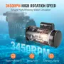 2 HP Pool Pump Motor, 56Y Frame, 230V (7.8 Amps) 3450 RPM, 60Hz, 1.3 Service Factor, 50μF/250V Capacitor, CCW Rotation Square Fl