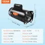 2HP Pool Pump Motor 230V 60Hz 7,8Amps 56y 3450 o/m 50î¼f/250V