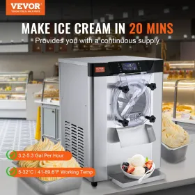 Commercial Hard Serve Ice Cream Machine Maker 12 L/H Yield Single Flavor