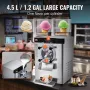 Commercial Ice Cream Machine, 12 L/H Yield, 1295W Single Flavor Countertop Hard Serve Ice Cream Maker, 4.5L Stainless Steel Cyli