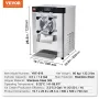 Commercial Ice Cream Machine, 12 L/H Yield, 1295W Single Flavor Countertop Hard Serve Ice Cream Maker, 4.5L Stainless Steel Cyli
