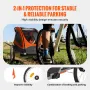 Bike Trailer for Toddlers, Kids, Double Seat, 120 lbs Load, 2-In-1 Canopy Carrier Converts to Stroller, Tow Behind Foldable Chil