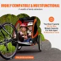 Cykeltrailer til småbørn, børn, dobbelt sæde, 120 lbs