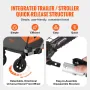 Cykeltrailer til småbørn, børn, dobbelt sæde, 120 lbs