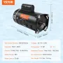 1,5 hk poolpumpe motor 115/230V 12,8/6,4a 56y 3450rpm