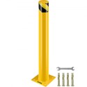 Safety Bollard Safety Barrier Bollard 4-1/2" OD 36" Height Yellow Powder Coat Pipe Steel Safety Barrier with 4 Free Anchor