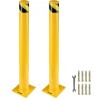 Safety Bollard, 48 Inch Height Bollard Post, 5.5 Inch Diameter Steel Pipe Safety Bollard Post, Yellow Steel Bollard, Steel