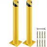 Safety Bollard, 36 Inch Height Bollard Post, 4.5 Inch Diameter Steel Pipe Safety Bollard Post, Yellow Steel Bollard, Steel