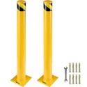 Safety Bollard, 36 Inch Height Bollard Post, 5.5 Inch Diameter Steel Pipe Safety Bollard Post, Yellow Steel Bollard, Steel