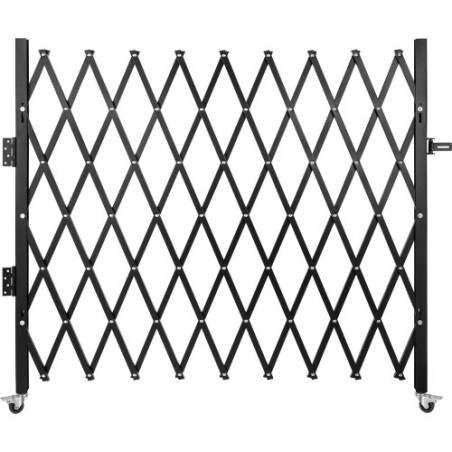Single Folding Security Gate, 6-1/2' H x 7-1/2' W Folding Door Gate, Steel Accordion Security Gate, Flexible Expanding Security