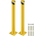 Safety Bollard, 42 Inch Height Bollard Post, 4.5 Inch Diameter Steel Pipe Safety Bollard Post, Yellow Steel Bollard, Steel