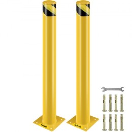 Safety Bollard, 42 Inch Height Bollard Post, 4.5 Inch Diameter Steel Pipe Safety Bollard Post, Yellow Steel Bollard, Steel