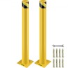 Safety Bollard, 42 Inch Height Bollard Post, 4.5 Inch Diameter Steel Pipe Safety Bollard Post, Yellow Steel Bollard, Steel