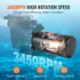 1,5 hk poolpumpemotor 115/230V 13,6/6,8a 56J 3450rpm 90î¼f/250V