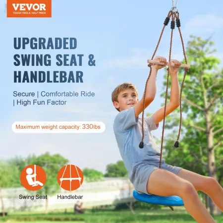 Zipline Kit for Kids and Adult, 52 ft Zip Line Kits Up to 500 lb, Backyard Outdoor Quick Setup Zipline, Playground Entertainment