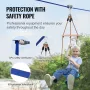 Zipline Kit for Kids and Adult, 52 ft Zip Line Kits Up to 500 lb, Backyard Outdoor Quick Setup Zipline, Playground Entertainment