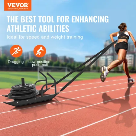 Weight Sled, Steel Power Sled, Fitness Strength Training Sleds for Athletic Exercise Speed Improvement, Workout Fitness Equipmen