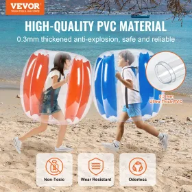 Inflatable Bumper Balls 2-Pack, 3FT/0.9M Body Sumo Zorb Balls for Kids & Teens, Durable PVC Human Hamster Bubble Balls for