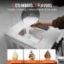 Commercial Ice Cream Machine, 21-31 L/H Yield, 1670W 3-Flavor Freestanding Soft Serve Ice Cream Maker, 2 x 4.3L Stainless Steel 