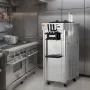 Commercial Ice Cream Machine, 21-31 L/H Yield, 1670W 3-Flavor Freestanding Soft Serve Ice Cream Maker, 2 x 4.3L Stainless Steel 