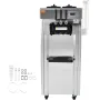 Commercial Ice Cream Machine, 21-31 L/H Yield, 1670W 3-Flavor Freestanding Soft Serve Ice Cream Maker, 2 x 4.3L Stainless Steel 