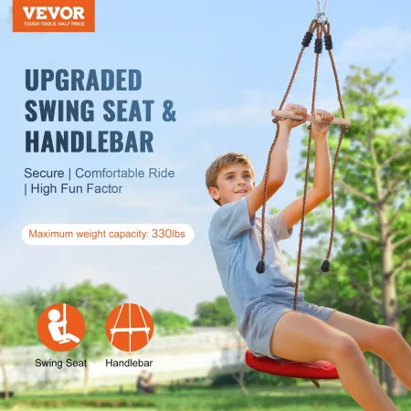Zipline Kit til børn og voksen, 65 ft lynlåssæt op til 330 lb
