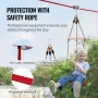 Zipline Kit for Kids and Adult, 65 ft Zip Line Kits Up to 500 lb, Backyard Outdoor Quick Setup Zipline, Playground Entertainment