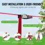 Zipline Kit for Kids and Adult, 65 ft Zip Line Kits Up to 500 lb, Backyard Outdoor Quick Setup Zipline, Playground Entertainment