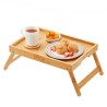 Bed Tray Table with Foldable Legs, Bamboo Breakfast Tray for Sofa, Bed, Eating, Snacking, and Working, Folding Serving Laptop