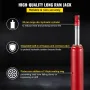 Hydraulic Long Ram Jack, 4 Tons/8818 lbs Capacity, with Single Piston Pump and Flat Base, Manual Cherry Picker with Handle, for 