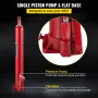 Hydraulic Long Ram Jack, 4 Tons/8818 lbs Capacity, with Single Piston Pump and Flat Base, Manual Cherry Picker with Handle, for 