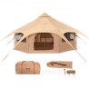 Canvas Tent, 4 Seasons 5 m/16.4 ft Bell Tent, Canvas Tent for Camping with Stove Jack, Breathable Yurt Tent for up to 8 People,